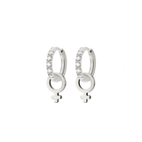Female Icon Glimmer Hoop Set Baby Argento