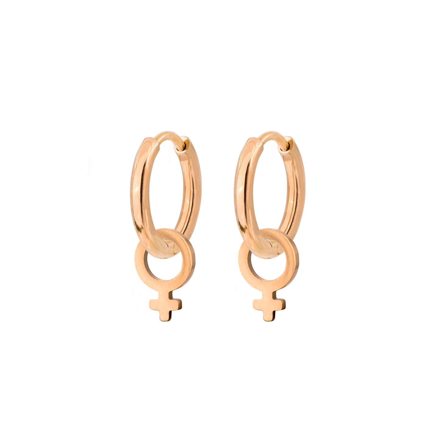 Female Icon Hoop Set Small Oro Rosa
