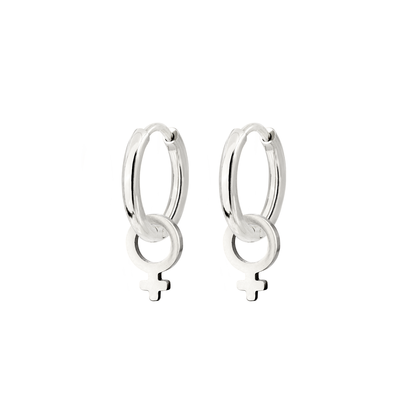 Female Icon Hoop Set Small Argento