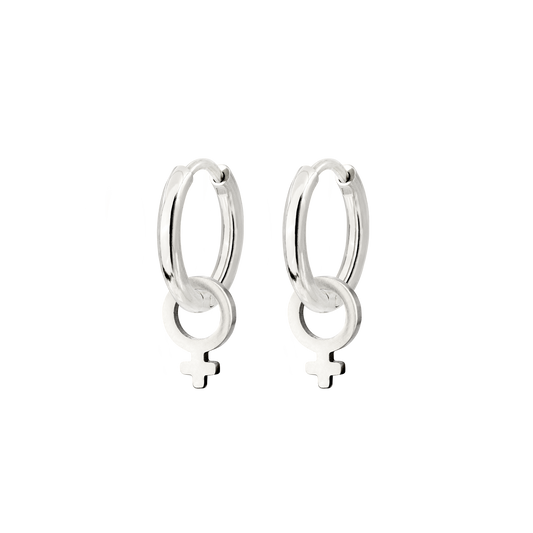 Female Icon Hoop Set Small Argento
