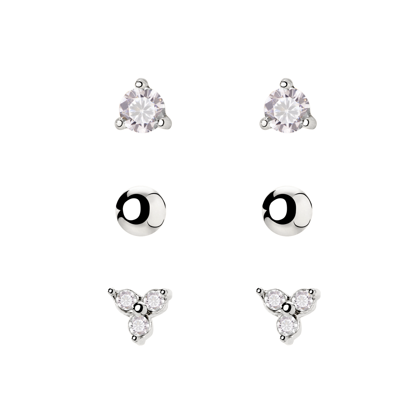 Glimmer Trio Orecchini Bundle Argento