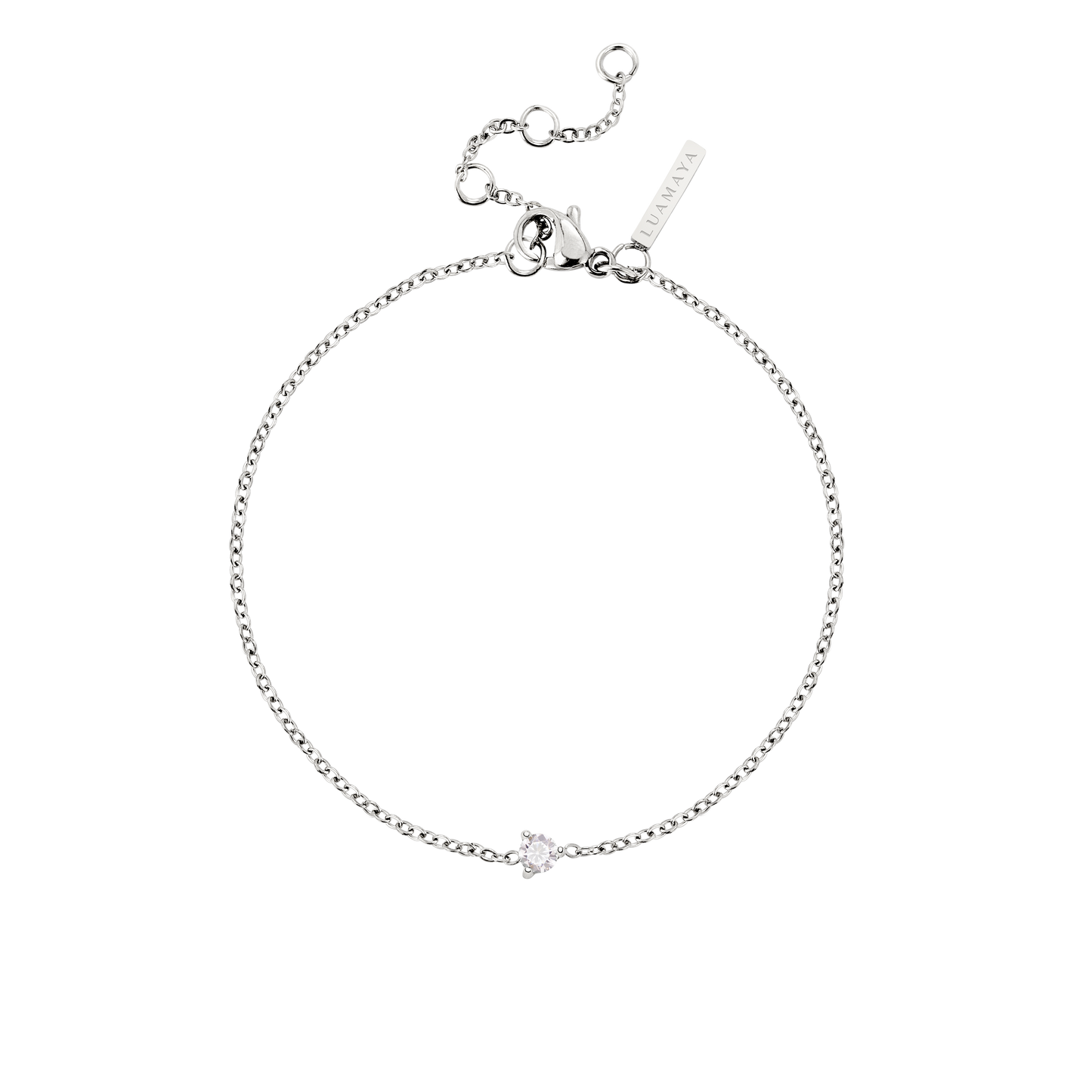 Solitaire Stone Bracciale Argento