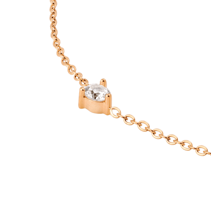 Solitaire Stone Choker Oro Rosa