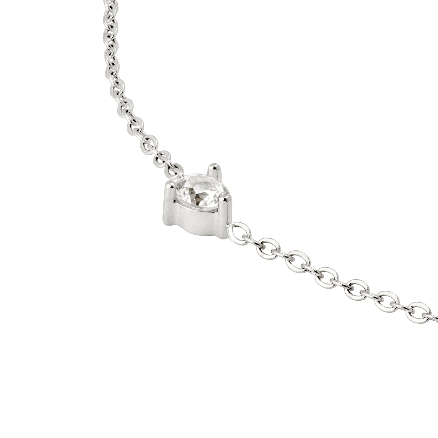 Solitaire Stone Bracciale Argento