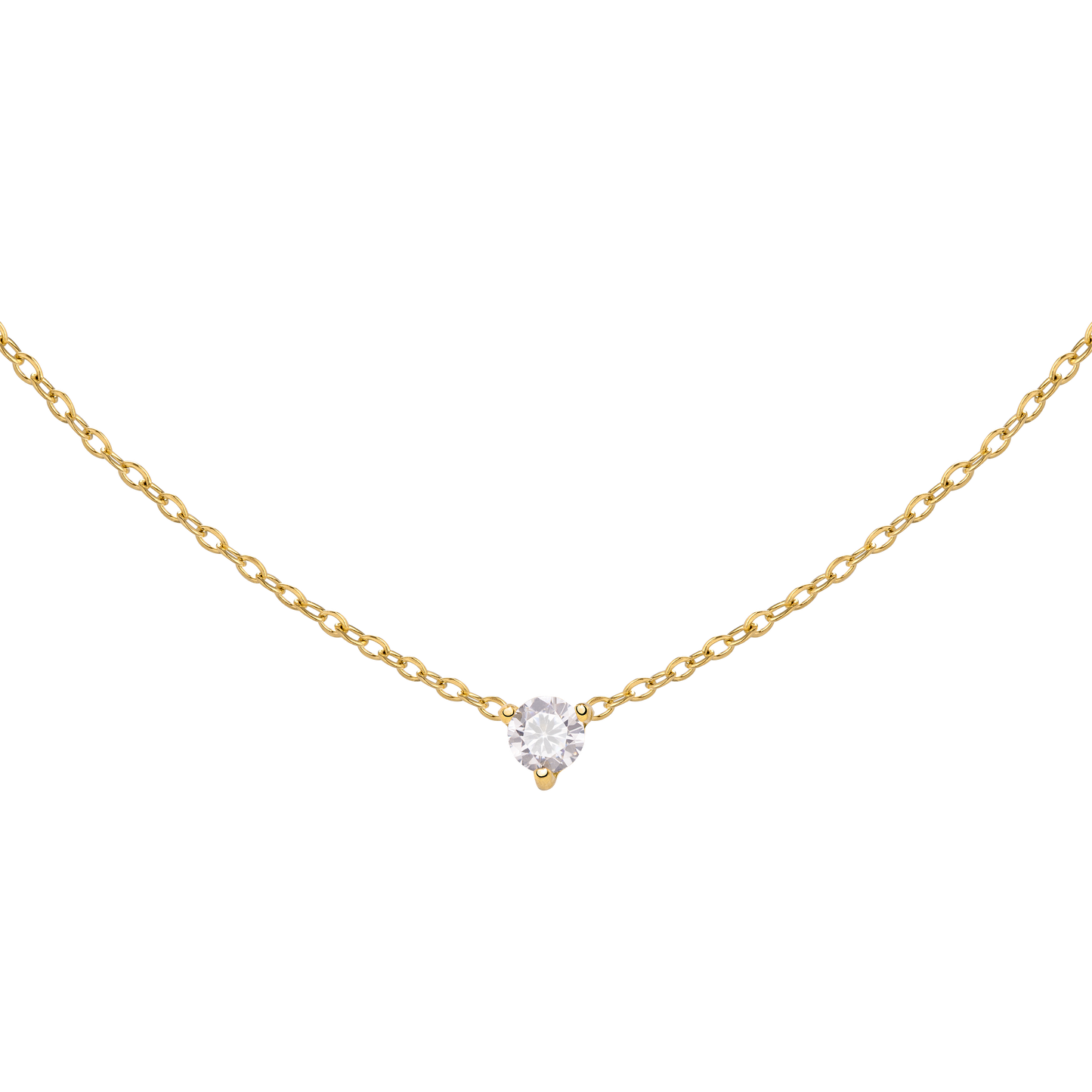 Solitaire Stone Choker Oro