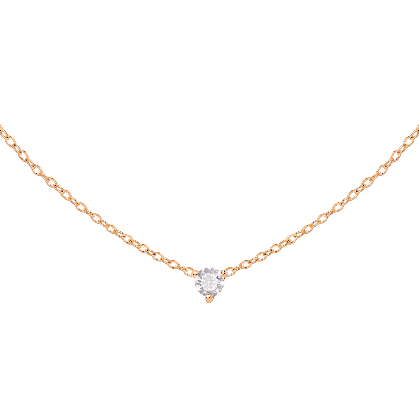 Solitaire Stone Choker Oro Rosa