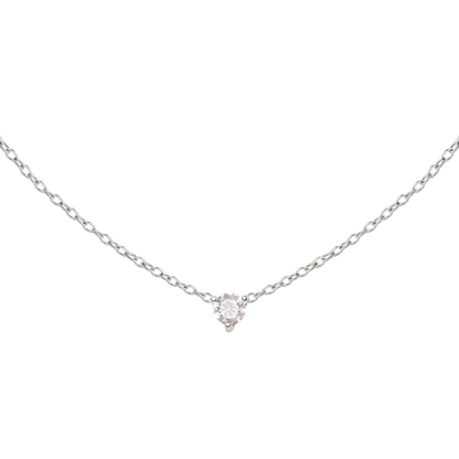 Solitaire Stone Choker Argento