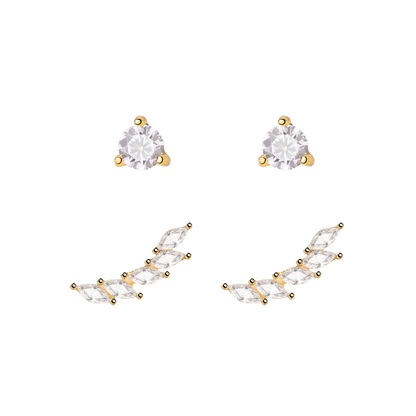 Sparkle Leaf Orecchini Bundle Oro