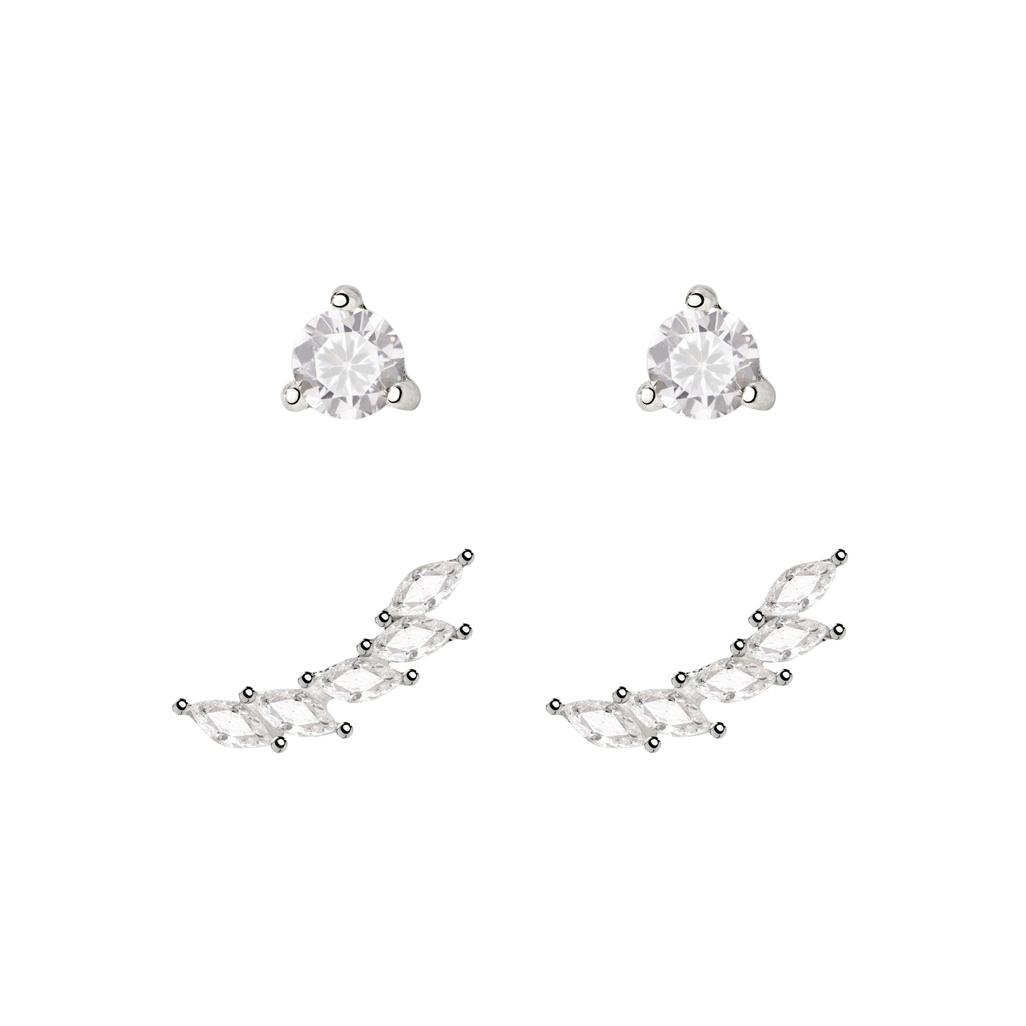 Sparkle Leaf Orecchini Bundle Argento