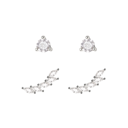Sparkle Leaf Orecchini Bundle Argento