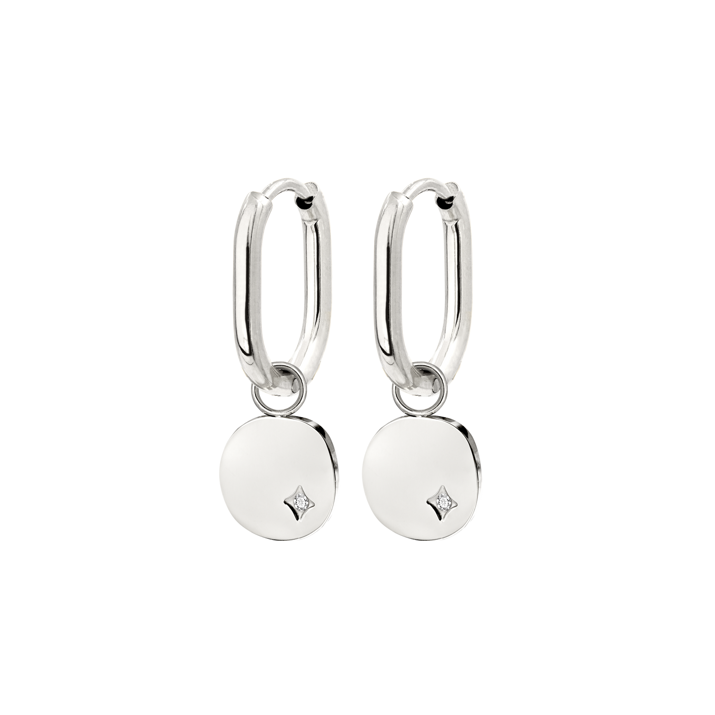 Spring Bling Oval Hoop Set Baby Argento