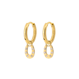 Blinged Horseshoe Hoop Set Small Oro