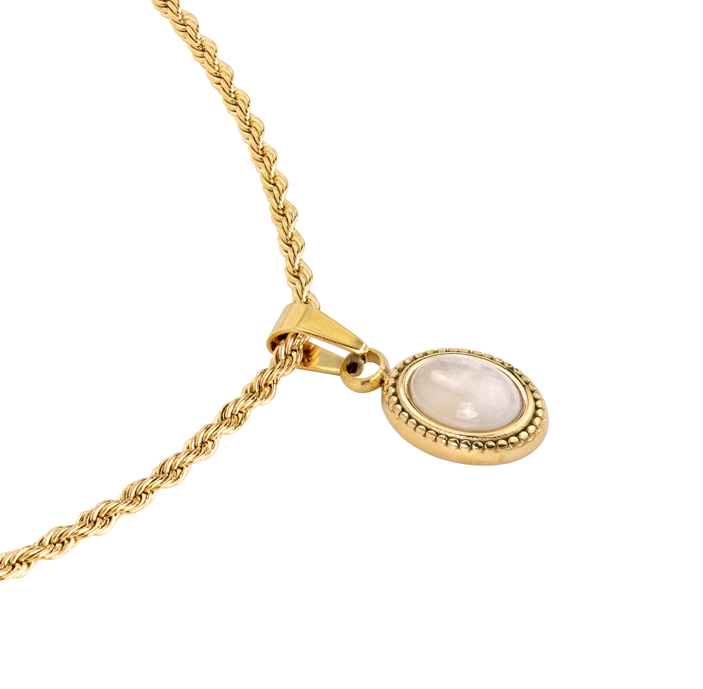 Blush Quartz Collana Oro