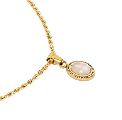 Blush Quartz Collana Oro