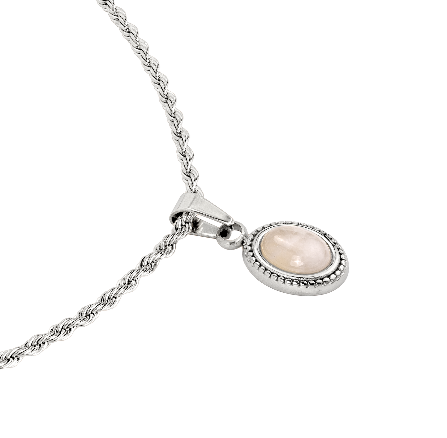 Blush Quartz Collana Argento