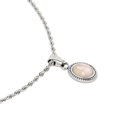 Blush Quartz Collana Argento