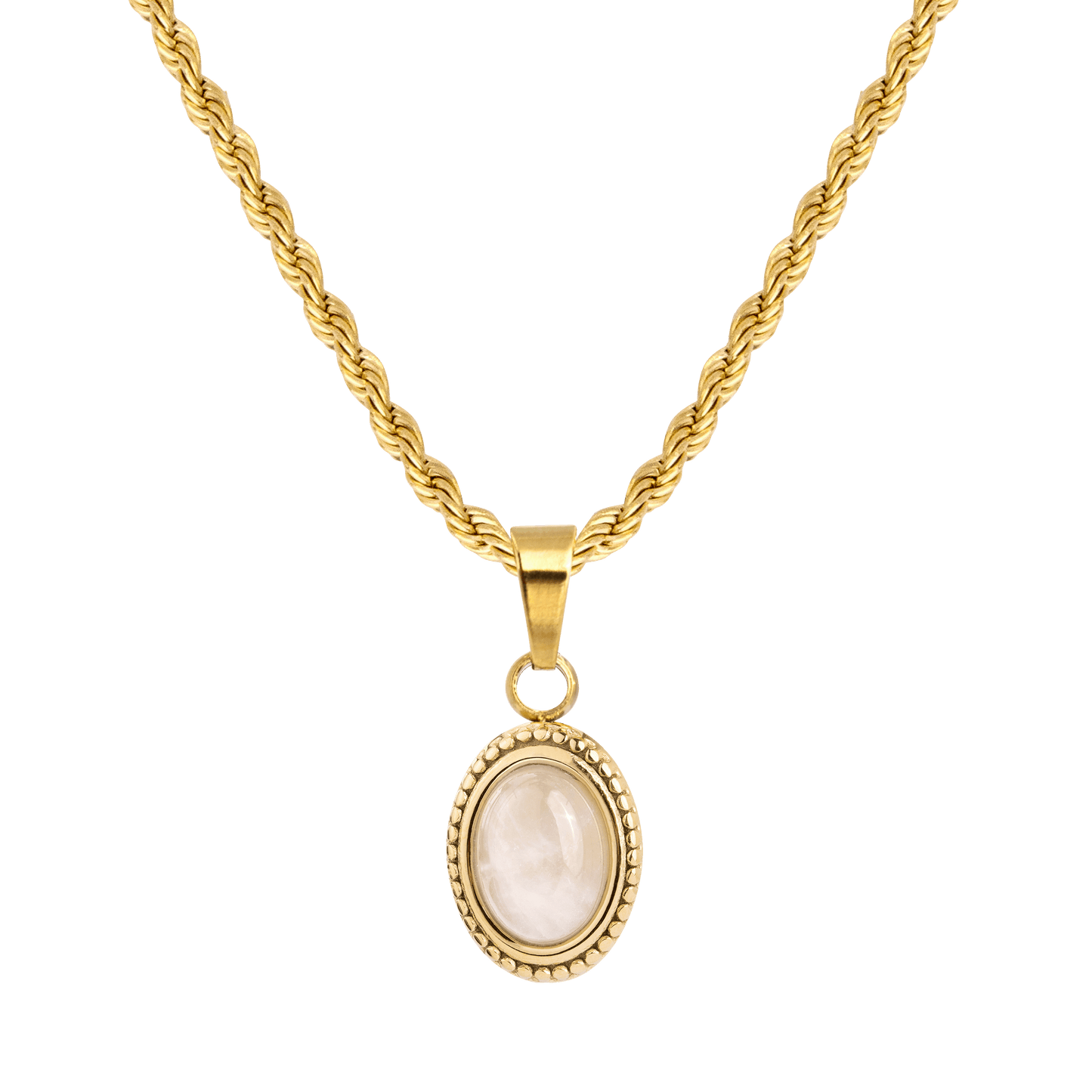 Blush Quartz Collana Oro