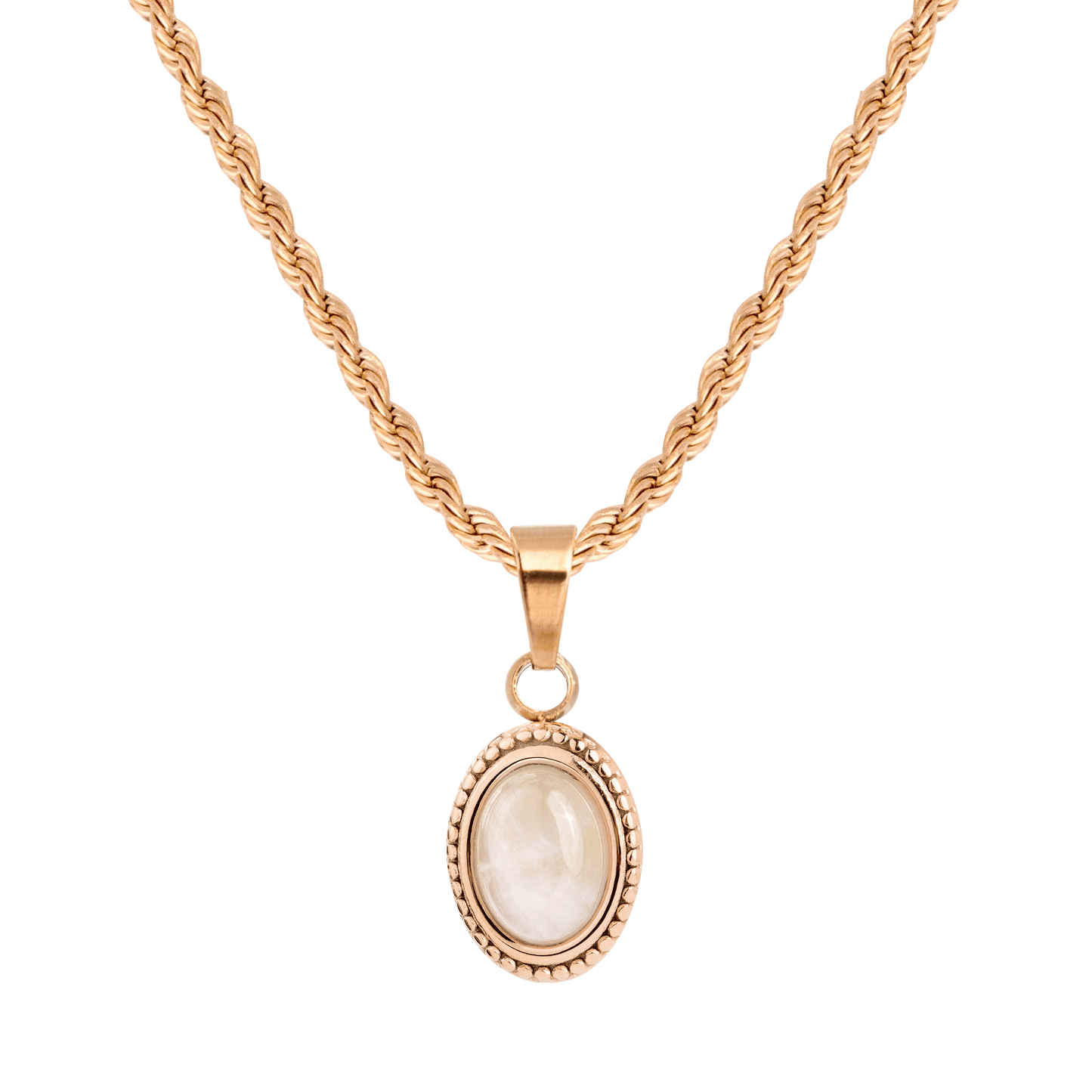 Blush Quartz Collana Oro Rosa