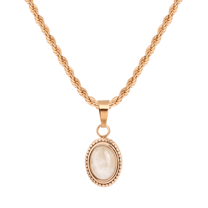 Blush Quartz Collana Oro Rosa