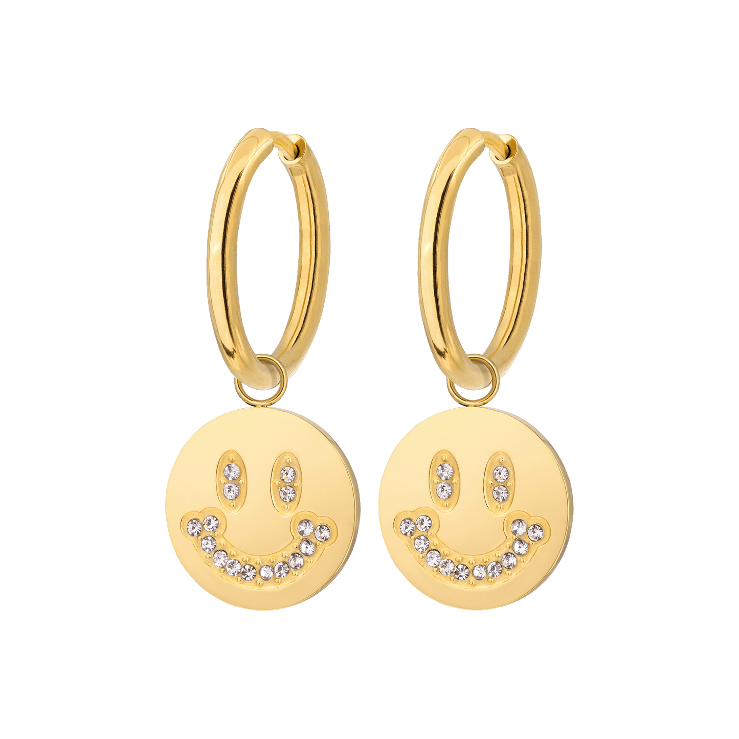 Dazzling Smile Hoop Set Medium Oro