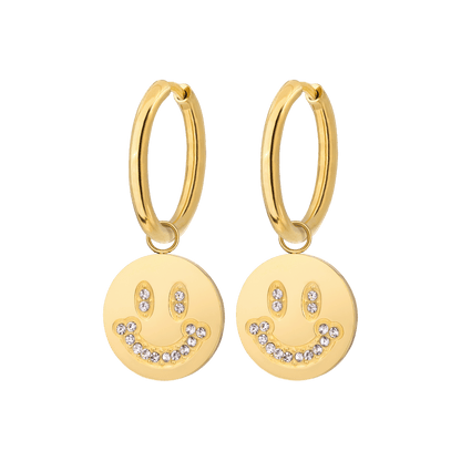 Dazzling Smile Hoop Set Medium Oro