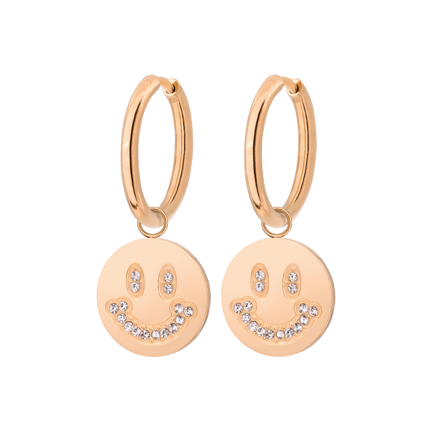Dazzling Smile Hoop Set Medium Oro Rosa