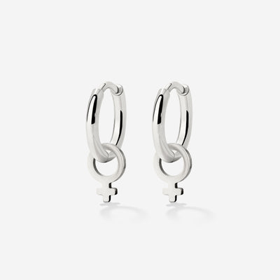 Female Icon Hoop Set Small Argento