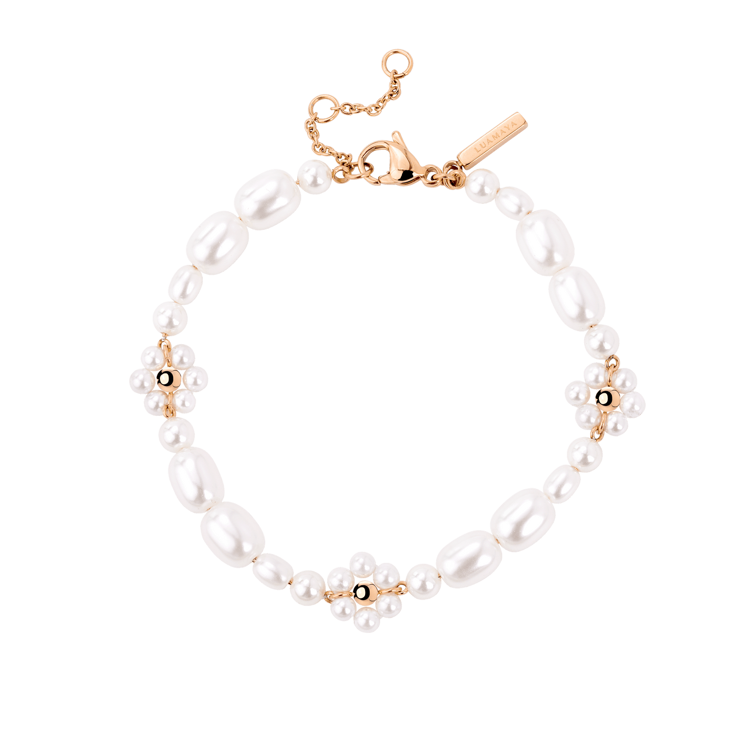 Flowery Pearls Bracciale Oro Rosa