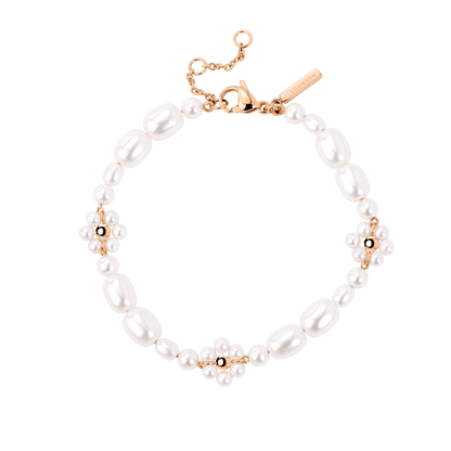 Flowery Pearls Bracciale Oro Rosa