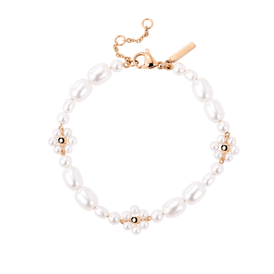 Flowery Pearls Bracciale Oro Rosa