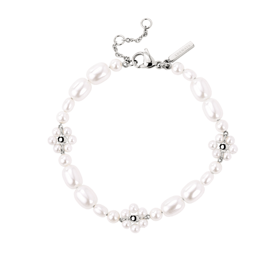 Flowery Pearls Bracciale Argento