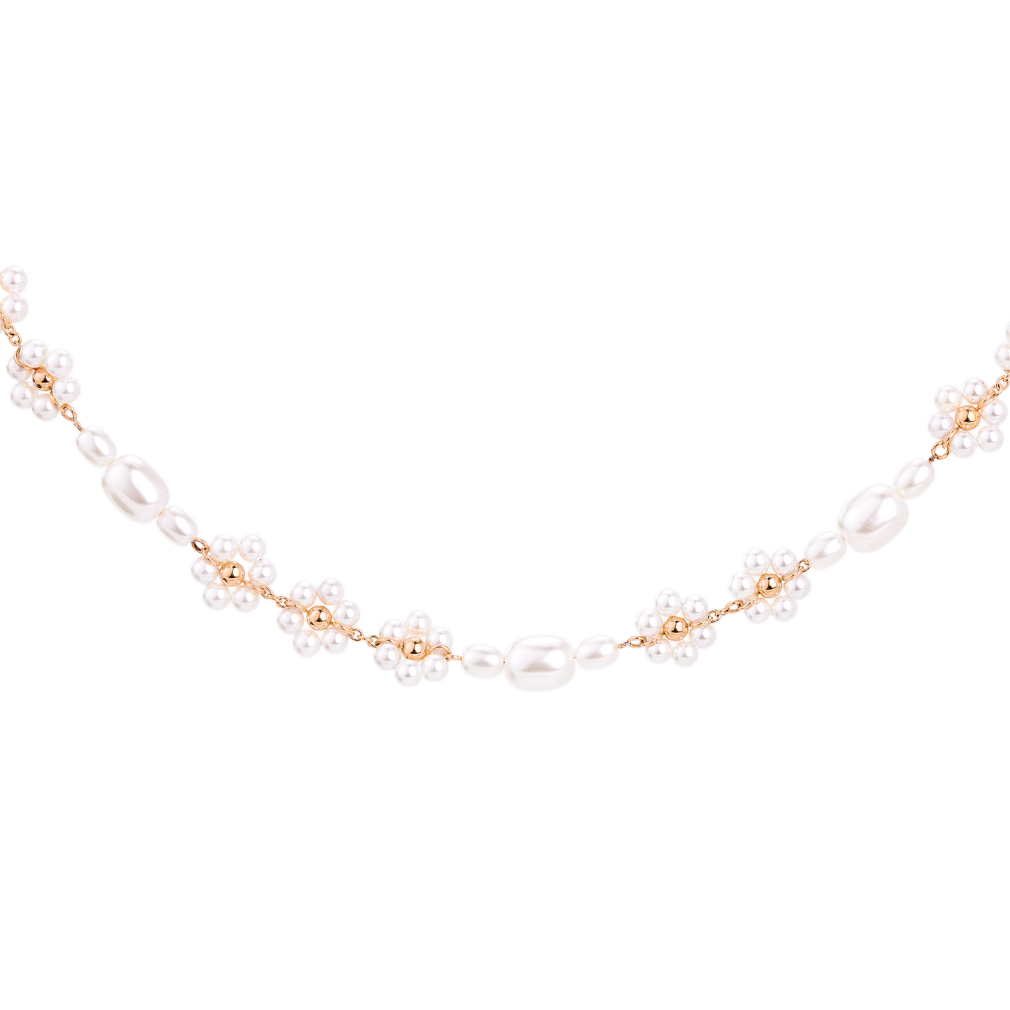 Flowery Pearls Choker Oro Rosa