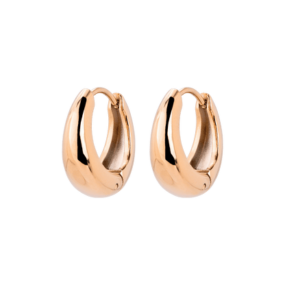 Gilded Curve Hoops Oro Rosa