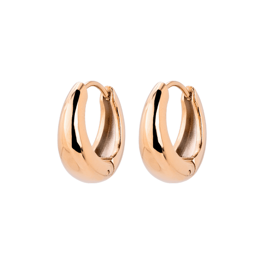 Gilded Curve Hoops Oro Rosa