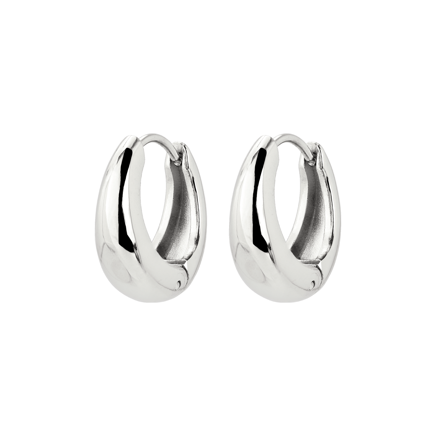 Gilded Curve Hoops Argento