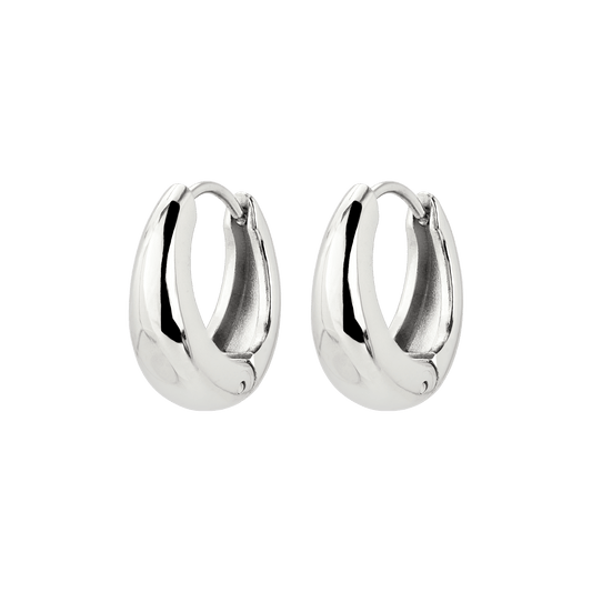 Gilded Curve Hoops Argento