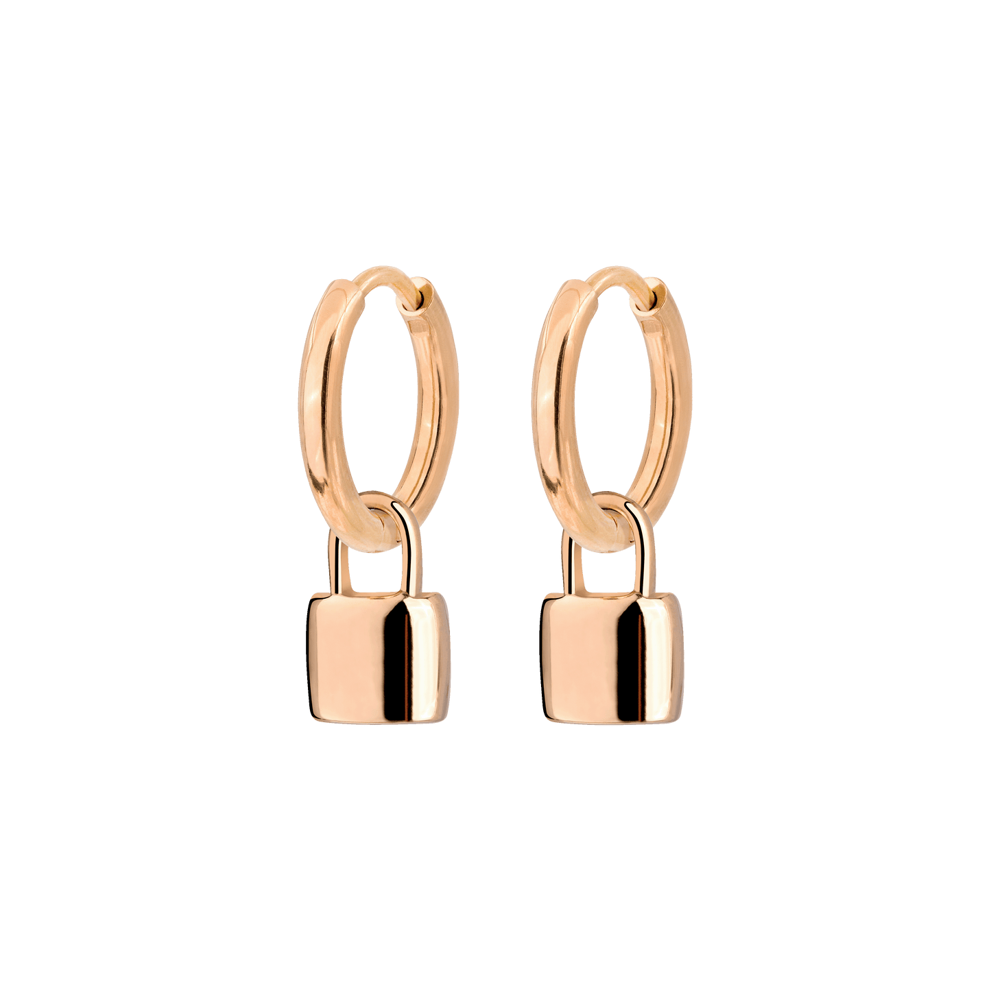 Lock in Hoop Set Small Oro Rosa