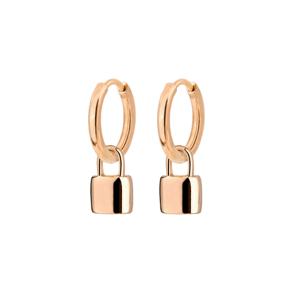 Lock in Hoop Set Small Oro Rosa