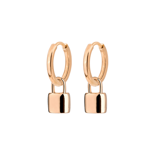 Lock in Hoop Set Small Oro Rosa