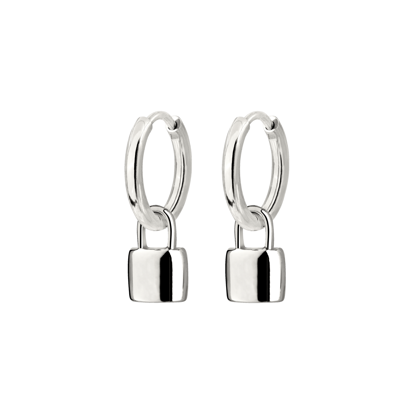 Lock in Hoop Set Small Argento