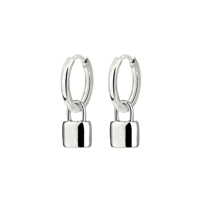 Lock in Hoop Set Small Argento