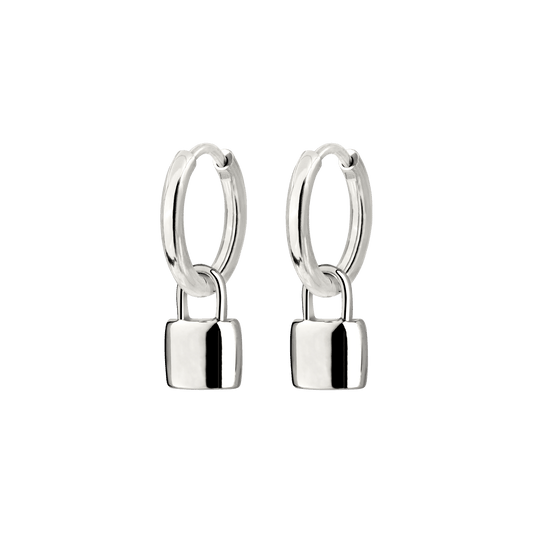 Lock in Hoop Set Small Argento