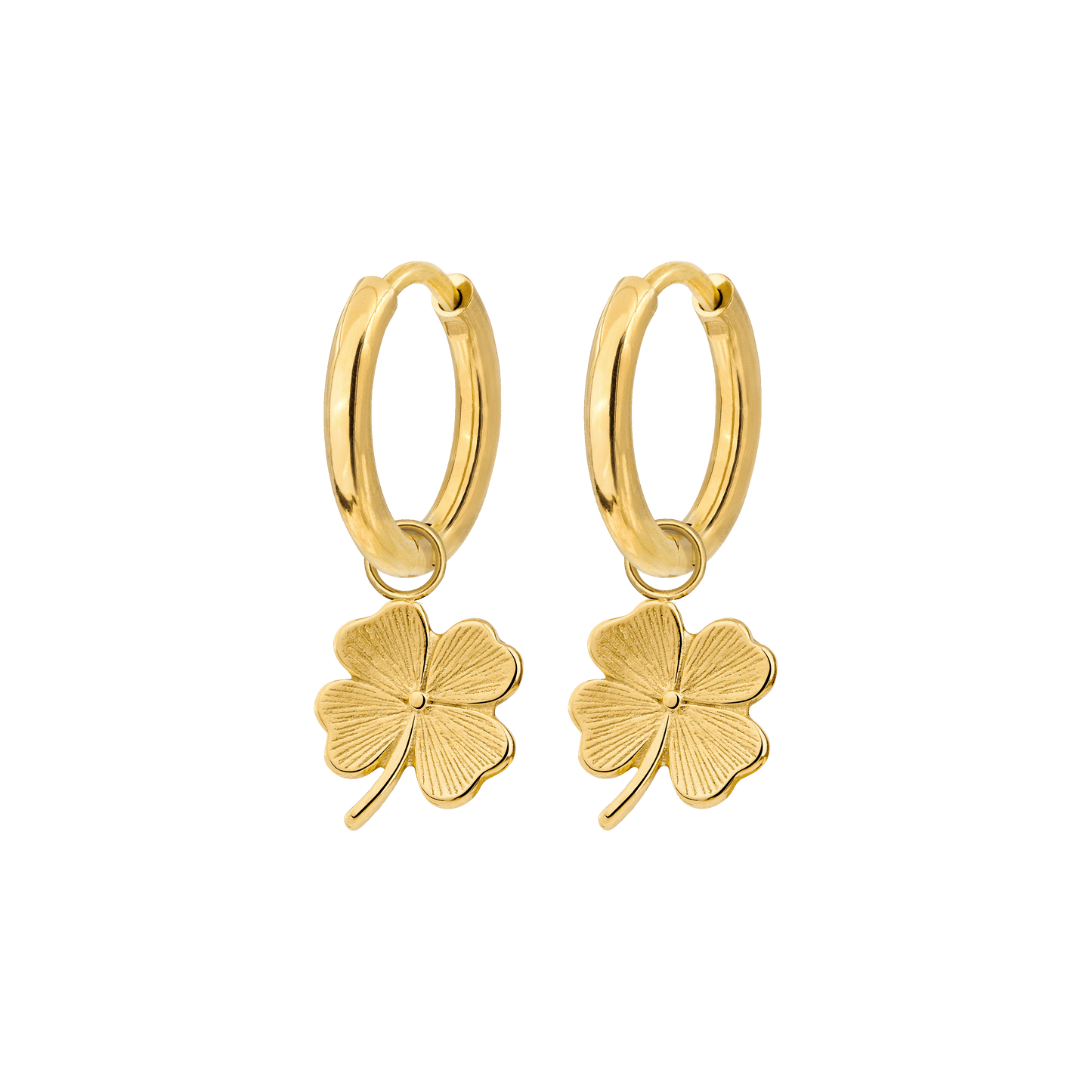 Lucky Clover Hoop Set Small Oro