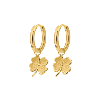 Lucky Clover Hoop Set Small Oro