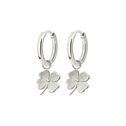 Lucky Clover Hoop Set Small Argento