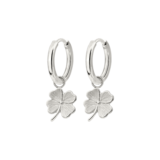 Lucky Clover Hoop Set Small Argento