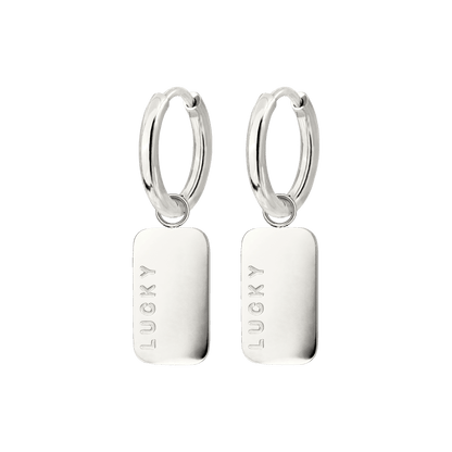 Lucky Pendant Hoop Set Small Argento