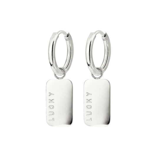 Lucky Pendant Hoop Set Small Argento