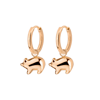 Piggy Hoop Set Small Oro Rosa