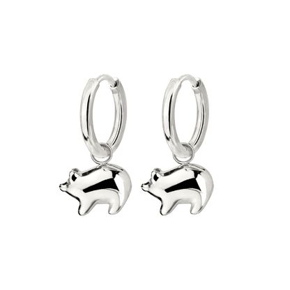 Piggy Hoop Set Small Argento